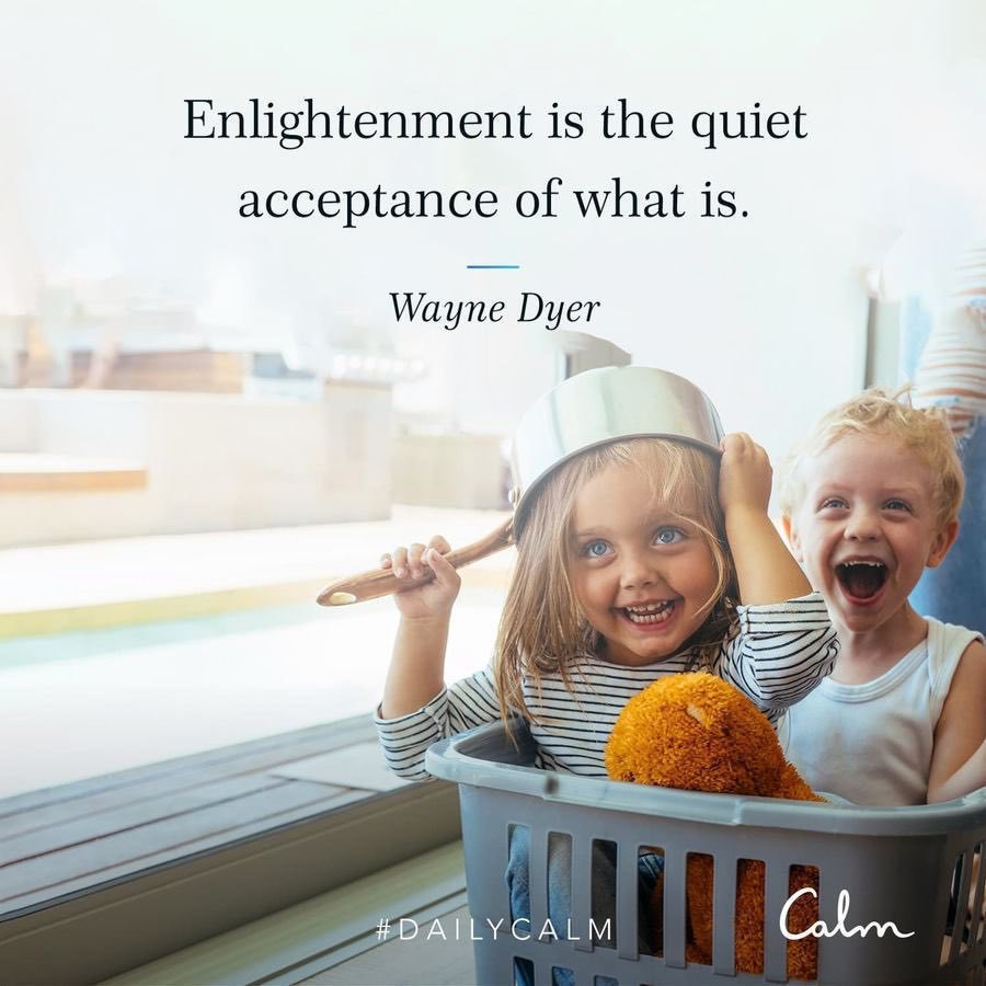 Enlightenment is the quiet acceptance of what is